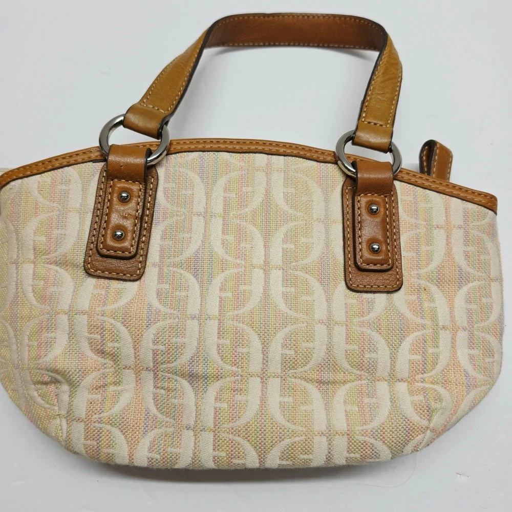 Fossil Beige/Tan Logo Jacquard Satchel